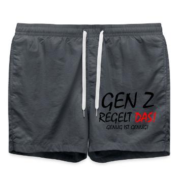 gen z regelt das - Badeshorts - Anthrazit - Vorne - AI Model Male 185 light (185cm)