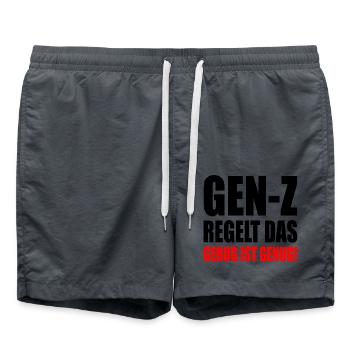 gen z regelt das - Badeshorts - Anthrazit - Vorne - AI Model Male 185 light (185cm)