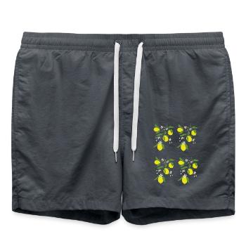 Zitronenzweig Muster - Badeshorts - Anthrazit - Vorne - AI Model Male 185 light (185cm)