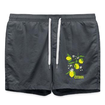 Zitronenzweig mit Blüten - Badeshorts - Anthrazit - Vorne - AI Model Male 185 light (185cm)