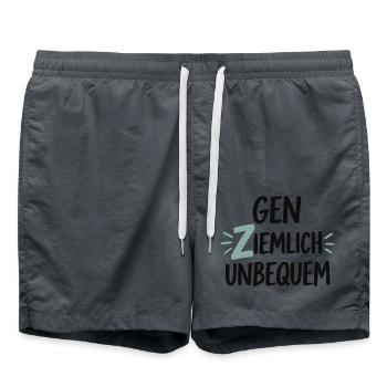Gen Ziemlich Unbequem Spruch – Statement - Badeshorts - Anthrazit - Vorne - AI Model Male 185 light (185cm)