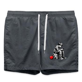 Schwarzweiß Jugend am Handy - Badeshorts - Anthrazit - Vorne - AI Model Male 185 light (185cm)