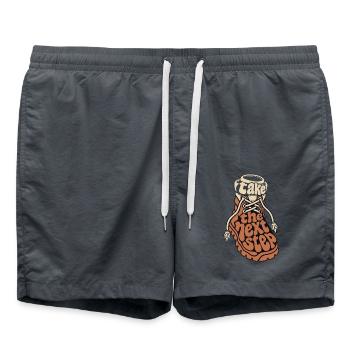 Take the Next Step – Retro Sneaker Design - Badeshorts - Anthrazit - Vorne - AI Model Male 185 light (185cm)