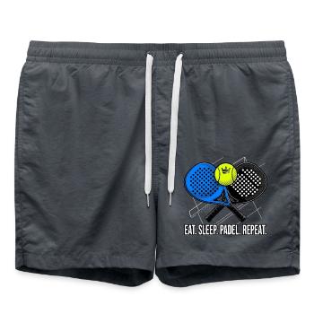Padel, Padel-Sport, Padel-Humor - Badeshorts - Anthrazit - Vorne - AI Model Male 185 light (185cm)
