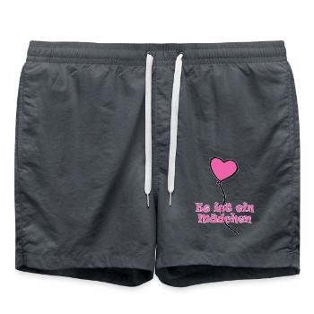 Pinker Luftballon Babyparty Geschlecht, Mädchen - Badeshorts - Anthrazit - Vorne - AI Model Male 185 light (185cm)
