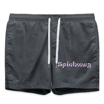 Spielzeug Schriftzug Frauen pink - Badeshorts - Anthrazit - Vorne - AI Model Male 185 light (185cm)