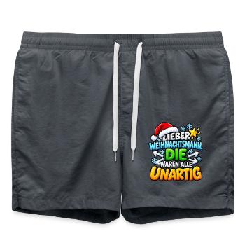 Lieber Weihnachtsmann - Badeshorts - Anthrazit - Vorne - AI Model Male 185 light (185cm)