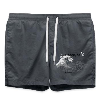 Markus 4,39 Friede, sei still. - Badeshorts - Anthrazit - Vorne - AI Model Male 185 light (185cm)