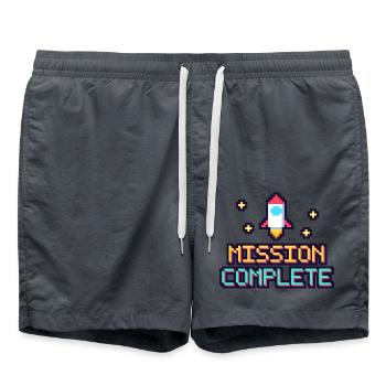 Pixel Mission Abgeschlossen - Badeshorts - Anthrazit - Vorne - AI Model Male 185 light (185cm)