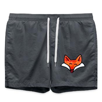 Fox Smile Aquarell-Patch - Badeshorts - Anthrazit - Vorne - AI Model Male 185 light (185cm)