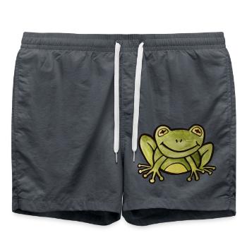 Smaragdfrosch Pop-Art-T-Shirt - Badeshorts - Anthrazit - Vorne - AI Model Male 185 light (185cm)