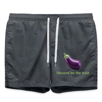 Gesegnet sei die Frucht – Spaß-Shirt! - Badeshorts - Anthrazit - Vorne - AI Model Male 185 light (185cm)