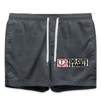 Too Cute to Handle – Cute Retro Heart - Badeshorts - Anthrazit - Vorne - AI Model Male 185 light (185cm)