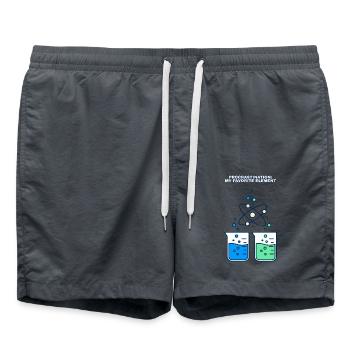Prokrastination – meine Lieblings-Elementwissenschaft - Badeshorts - Anthrazit - Vorne - AI Model Male 185 light (185cm)