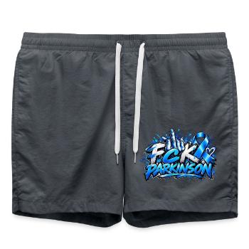 Kampf Parkinson BlauesBand Grafik - Badeshorts - Anthrazit - Vorne - AI Model Male 185 light (185cm)