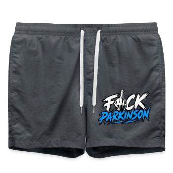 Fuck Parkinson Provokante Botschaft - Badeshorts - Anthrazit - Vorne - AI Model Male 185 light (185cm)