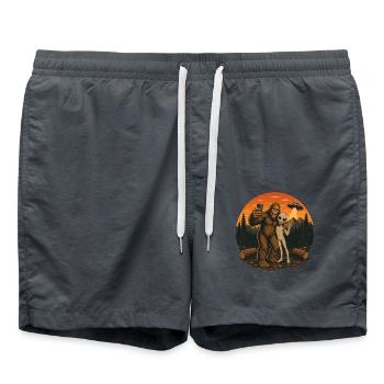 Bigfoot Alien Selfie - Badeshorts - Anthrazit - Vorne - AI Model Male 185 light (185cm)