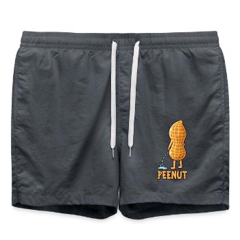 Peenut Lustige Erdnuss Wortspiel Cartoon Humor - Badeshorts - Anthrazit - Vorne - AI Model Male 185 light (185cm)