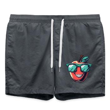 Lachender Apfel mit grüner Sonnenbrille - Badeshorts - Anthrazit - Vorne - AI Model Male 185 light (185cm)