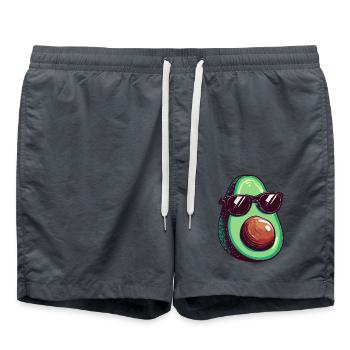 Avocado mit dunkler Sonnenbrille - Badeshorts - Anthrazit - Vorne - AI Model Male 185 light (185cm)