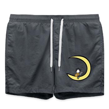 Moon and Guitar – Gitarristen-Musik-T-Shirt - Badeshorts - Anthrazit - Vorne - AI Model Male 185 light (185cm)