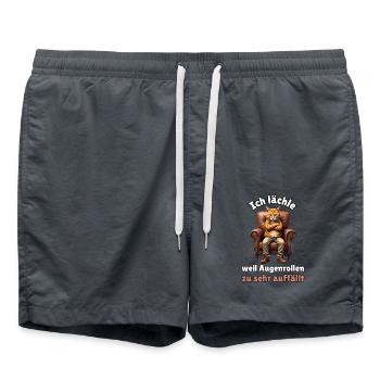 Ich lächle, weil Augenrollen zu sehr auffällt - Badeshorts - Anthrazit - Vorne - AI Model Male 185 light (185cm)