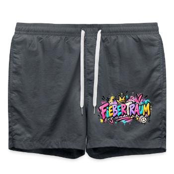 Fiebertraum Graffiti Neon - Badeshorts - Anthrazit - Vorne - AI Model Male 185 light (185cm)