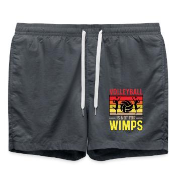 Volleyball Is Not For Wimps – Retro Design - Badeshorts - Anthrazit - Vorne - AI Model Male 185 light (185cm)