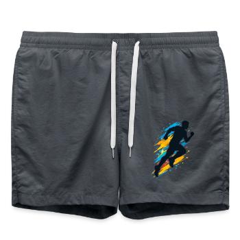 Läufer Laufsilhouette - Badeshorts - Anthrazit - Vorne - AI Model Male 185 light (185cm)