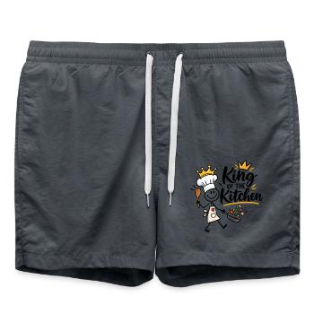 King of the Kitchen – Lustiger Koch mit Krone - Badeshorts - Anthrazit - Vorne - AI Model Male 185 light (185cm)