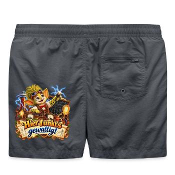 Wenuma Hier funkts gewaltig  - Badeshorts - Anthrazit - Hinten