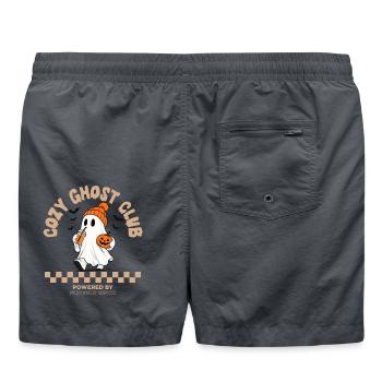 Cozy Ghost Club Halloween Geist Kürbis Pumpkin - Badeshorts - Anthrazit - Hinten