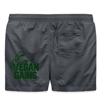 Vegan Gains - Badeshorts - Anthrazit - Hinten