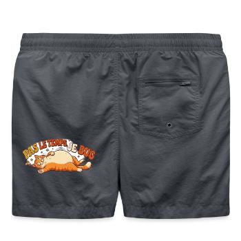 Humor-Katze – No Time I Bug - Badeshorts - Anthrazit - Hinten