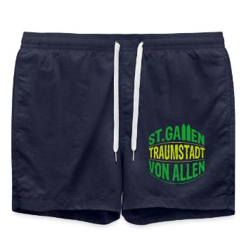 St.Gallen - Traumstadt von allen - Badeshorts - French Navy - Vorne - AI Model Male 185 light (185cm)