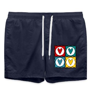 HEILIGER VALENTINSTAG. ICH LIEBE DICH. ICH LIEBE DICH. LIEBE. LIEBE - Badeshorts - French Navy - Vorne - AI Model Male 185 light (185cm)