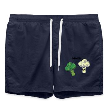 Knackiger Brokkoli Supergemüse - Badeshorts - French Navy - Vorne - AI Model Male 185 light (185cm)