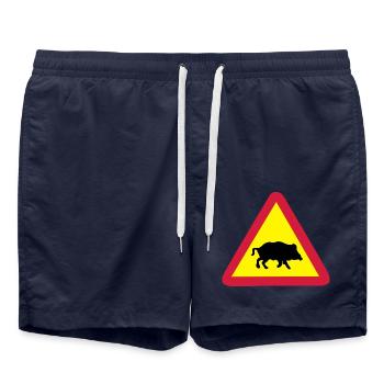 schild wildsau - Badeshorts - French Navy - Vorne - AI Model Male 185 light (185cm)