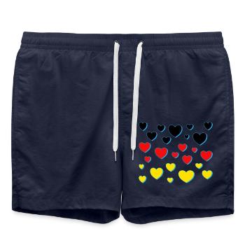 deutschland schwarz rot gold - Badeshorts - French Navy - Vorne - AI Model Male 185 light (185cm)