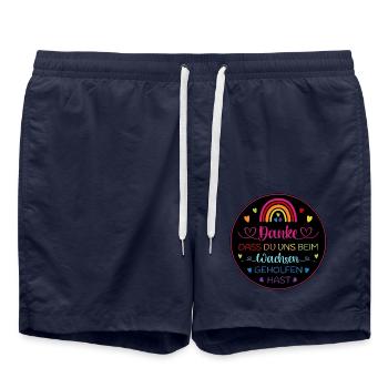 Danke dass Du uns beim Wachsen geholfen hast - Badeshorts - French Navy - Vorne - AI Model Male 185 light (185cm)