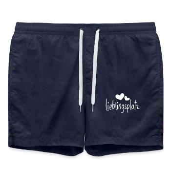 Lieblingsplatz Kissen mit Herz - Badeshorts - French Navy - Vorne - AI Model Male 185 light (185cm)