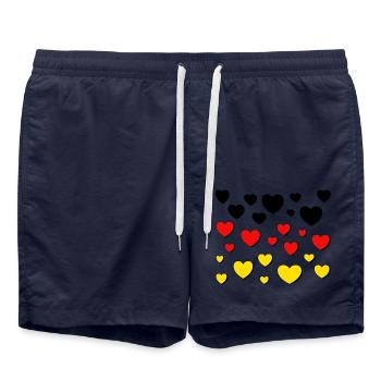 deutschland schwarz rot gold - Badeshorts - French Navy - Vorne - AI Model Male 185 light (185cm)