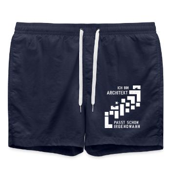 Architekt - Badeshorts - French Navy - Vorne - AI Model Male 185 light (185cm)