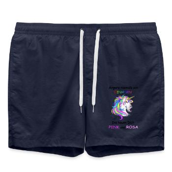 Einhörner nicht Ärgern - Badeshorts - French Navy - Vorne - AI Model Male 185 light (185cm)