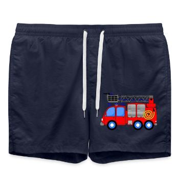 Enfants du camion de pompiers - Short de bain - bleu marine - Devant - AI Model Male 185 light (185cm)