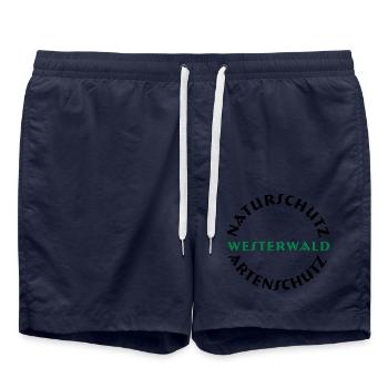 naturschutz westerwald - Badeshorts - French Navy - Vorne - AI Model Male 185 light (185cm)