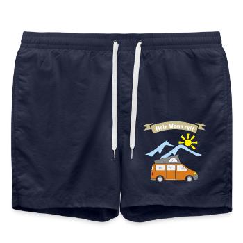 womo ruft - Badeshorts - French Navy - Vorne - AI Model Male 185 light (185cm)