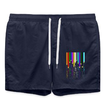 Stifte Buntstifte Holzstifte Malstifte Filzstifte - Badeshorts - French Navy - Vorne - AI Model Male 185 light (185cm)