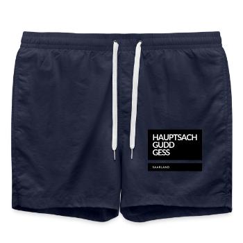 Hauptsach gudd gess - Badeshorts - French Navy - Vorne - AI Model Male 185 light (185cm)