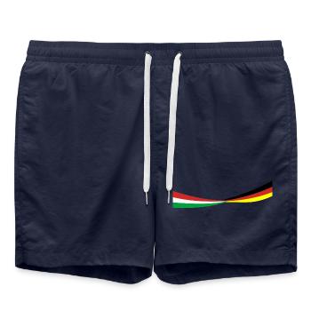 Italien - Deutschland - Schmal - Banner Sport Flag - Badeshorts - French Navy - Vorne - AI Model Male 185 light (185cm)